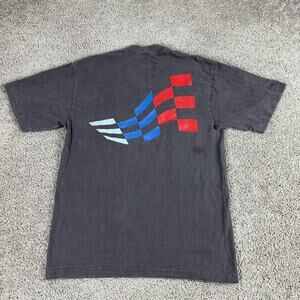 Tuner Cult Shirt Mens Medium Black Racing Flag Graphic Tee T-Shirt Casual